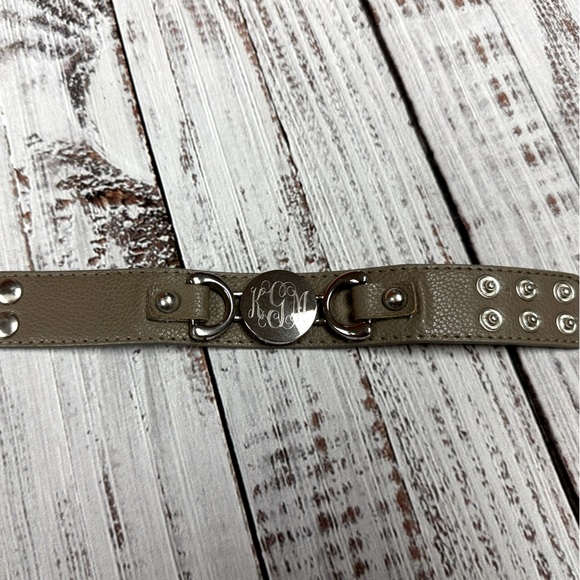 🌟 Monogram Cuff Faux Leather w/ Plated Silver Bracelet - KGM 🌟 - Picture 1 of 2